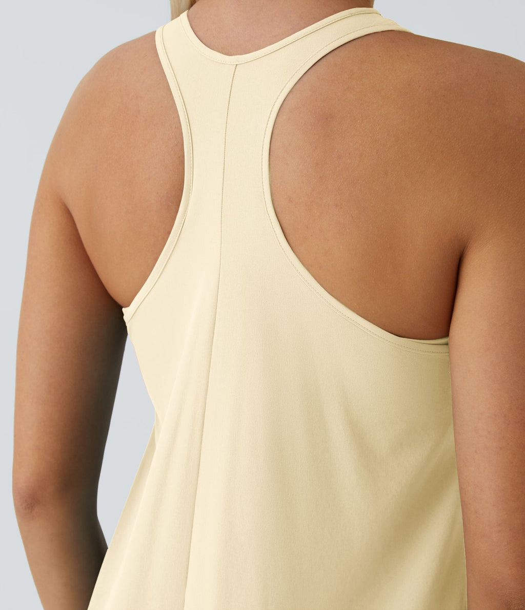 Robe décontractée mi-longue Breezeful™ dos nageur poche latérale fluide asymétrique séchage rapide A-C
