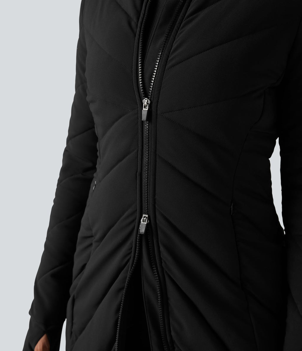 Doudoune PuffFlex col montant double zip avec passants pouces avec poches