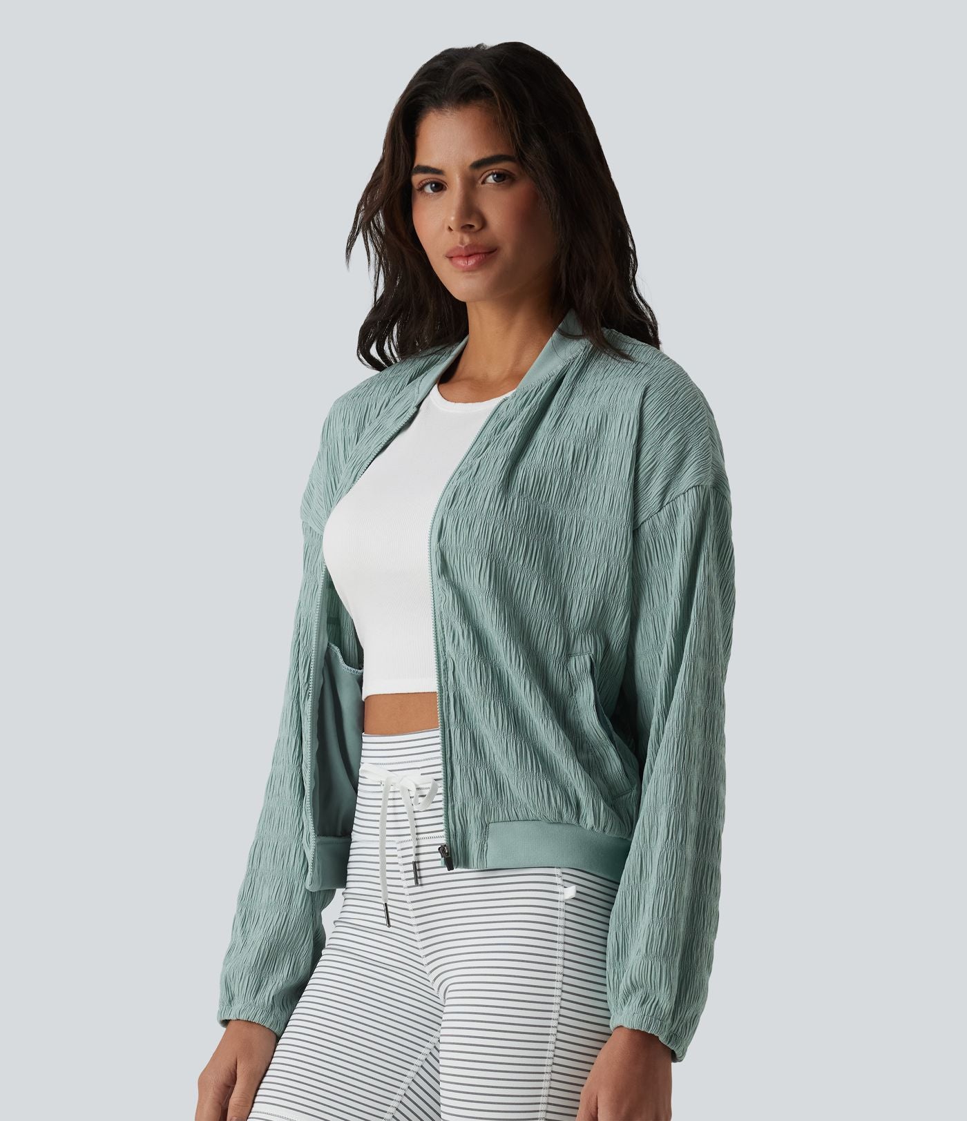 Veste bomber casual manches longues avec poches