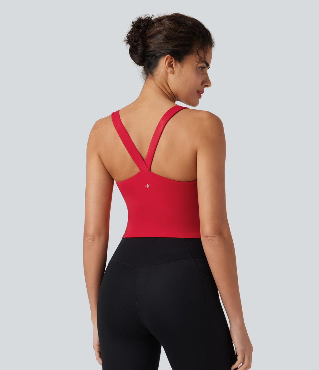 Débardeur court de yoga SoftlyZero™ Plush décolleté en cœur soutien-gorge intégré