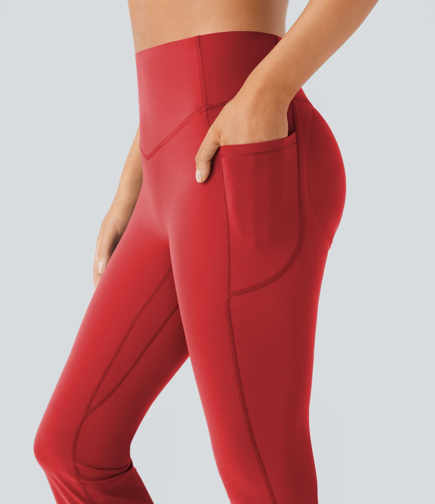 Pantalon de yoga à coupe bootcut gainant galbant taille haute avec effet scrunch et poches Halara UltraSculpt™