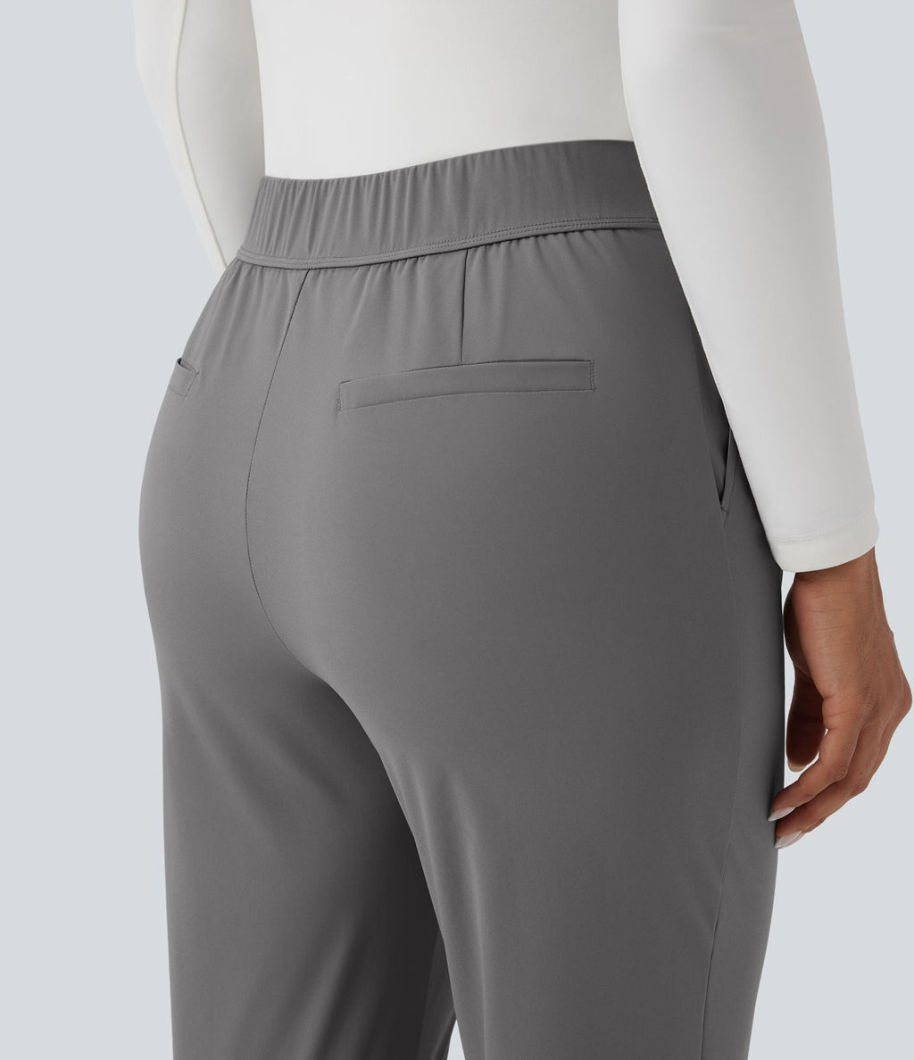 Pantalon de voyage fuselé taille haute séchage rapide avec poches