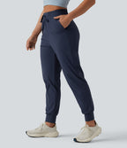 Jogging running taille mi-haute à cordon de serrage avec poches