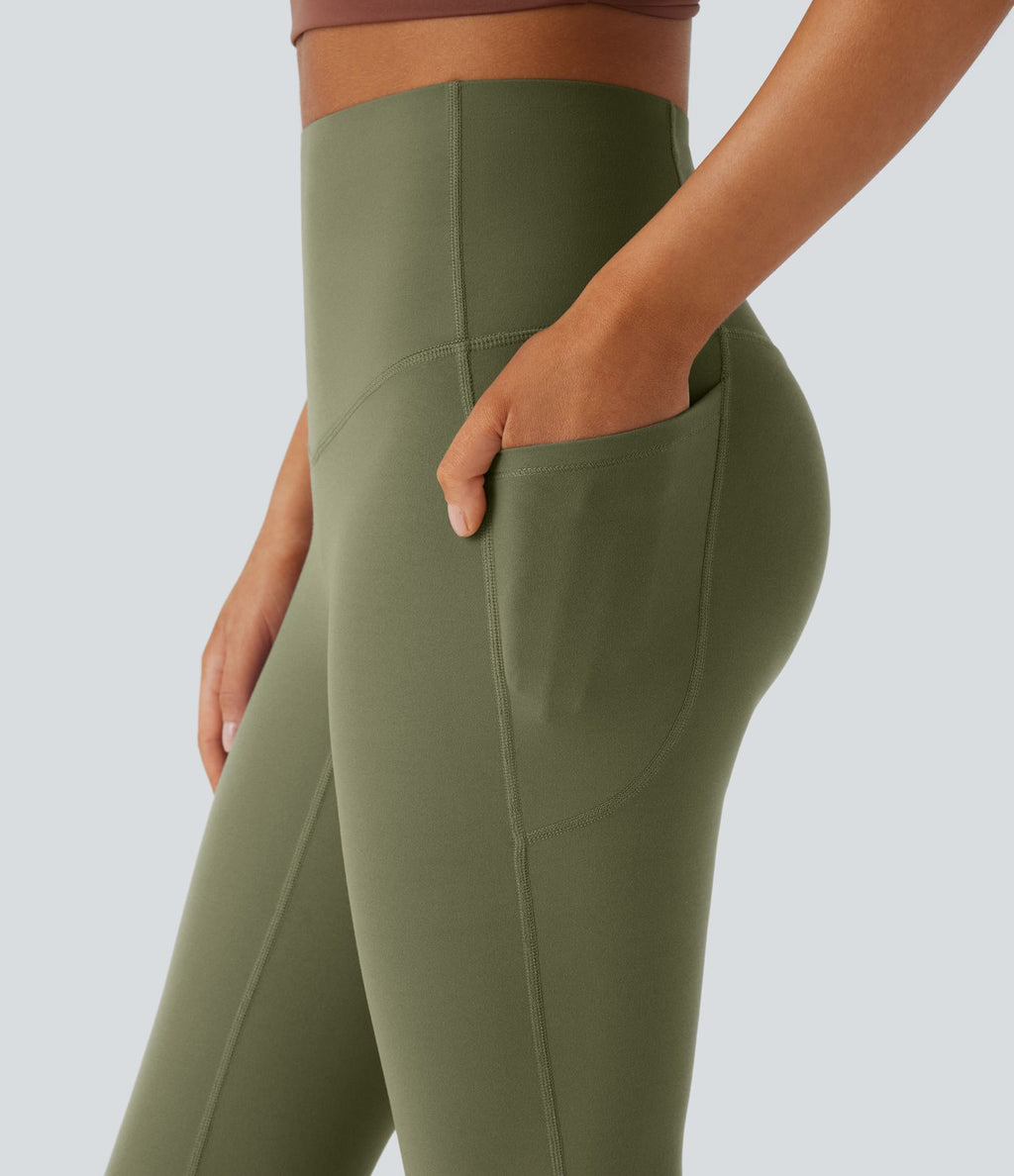 Pantalon de yoga à coupe bootcut gainant taille haute avec poches Halara UltraSculpt™