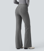 Pantalon de travail Halara Flex™ évasé à rayures, taille haute, avec poches