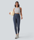 Legging de yoga gainant taille haute imprimé denim avec poches Halara UltraSculpt™