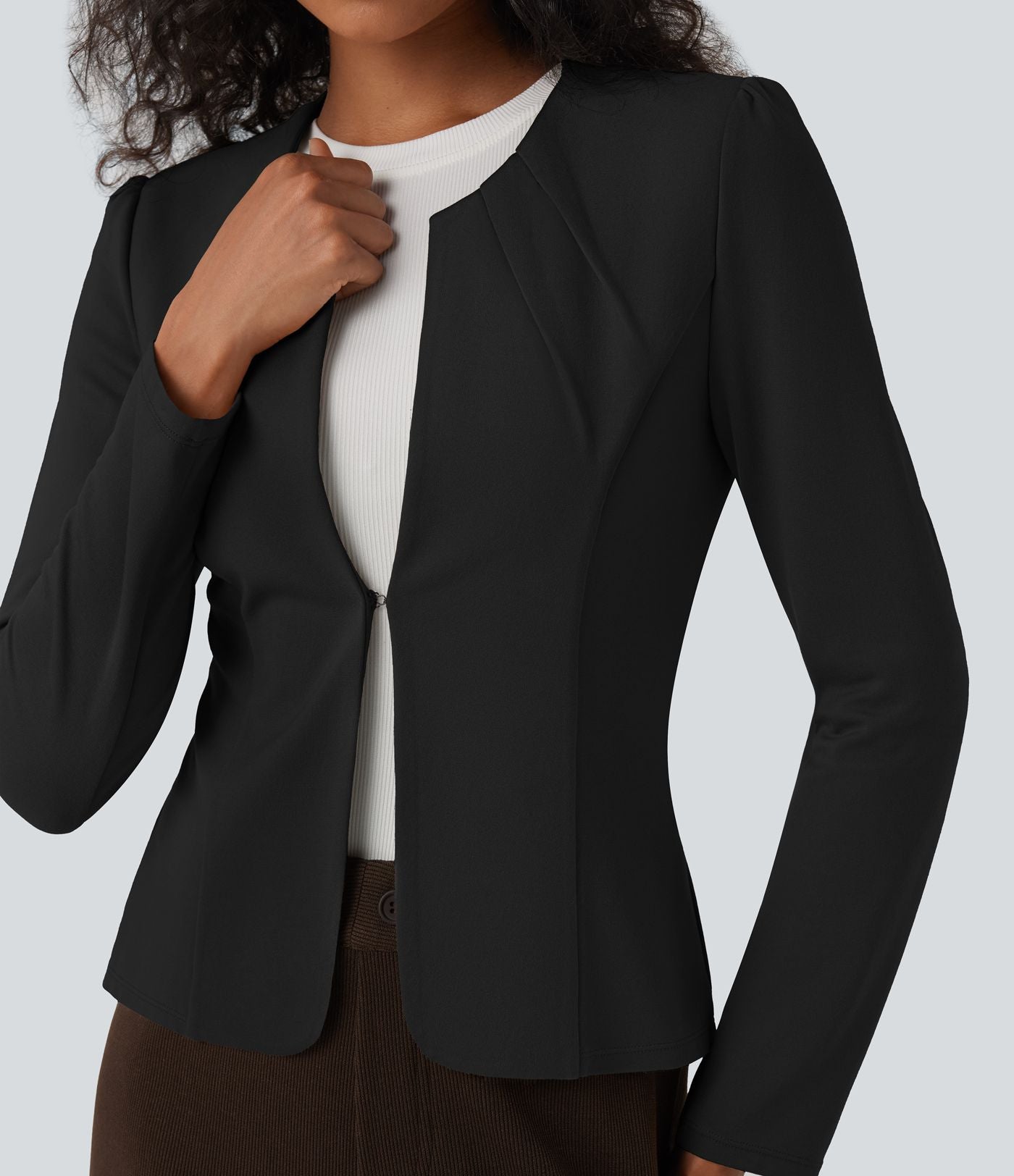Blazer de travail col rond à agrafes