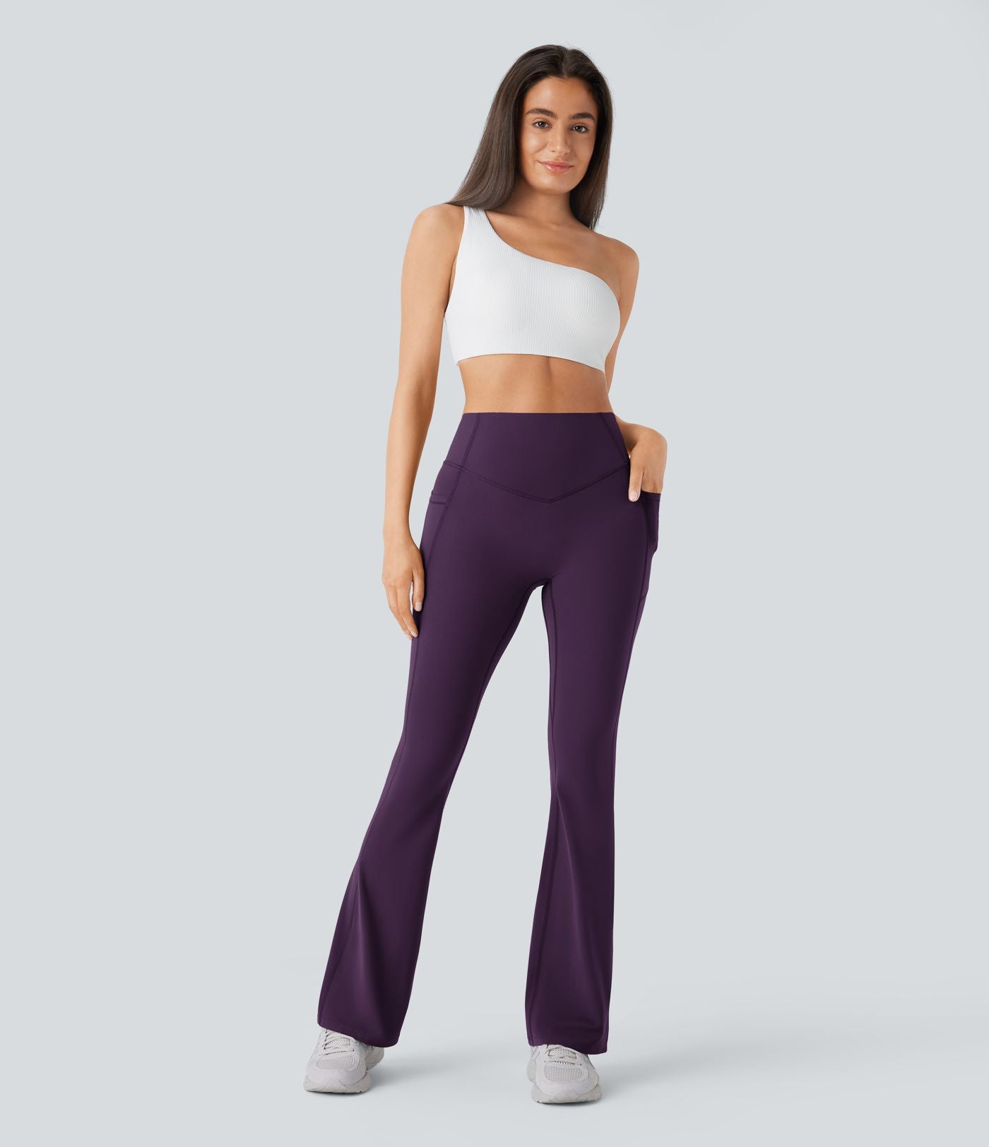 Pantalon de yoga à coupe bootcut gainant galbant taille haute avec effet scrunch et poches Halara UltraSculpt™
