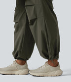 Jogging cargo ample de randonnée taille haute avec poches