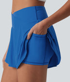 Breezeful™ Short de course 2-en-1 10 cm taille haute croisée à séchage rapide, avec poches