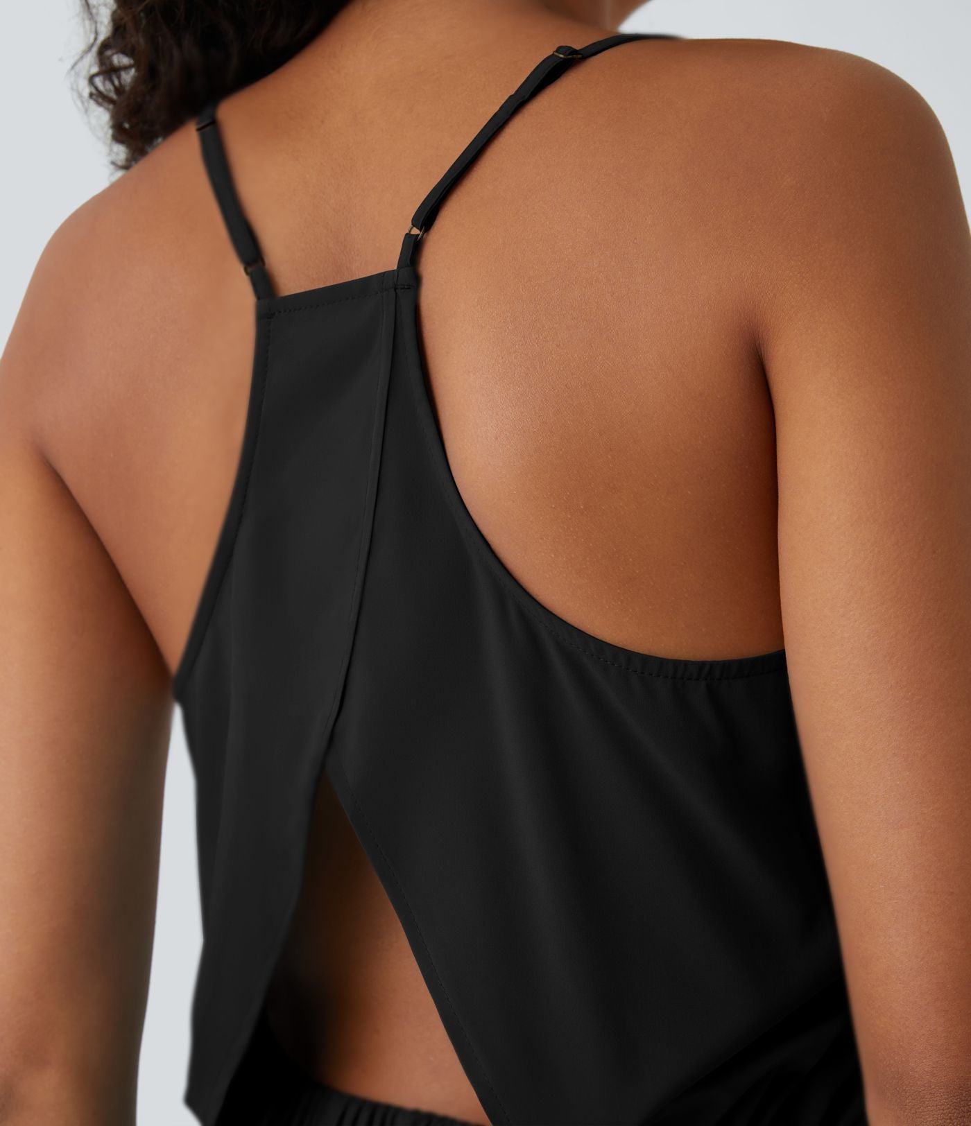 Breezeful™ Robe Casual Plissée à Bretelles Réglables Mini Dos Nu Découpée Poche Latérale Séchage Rapide