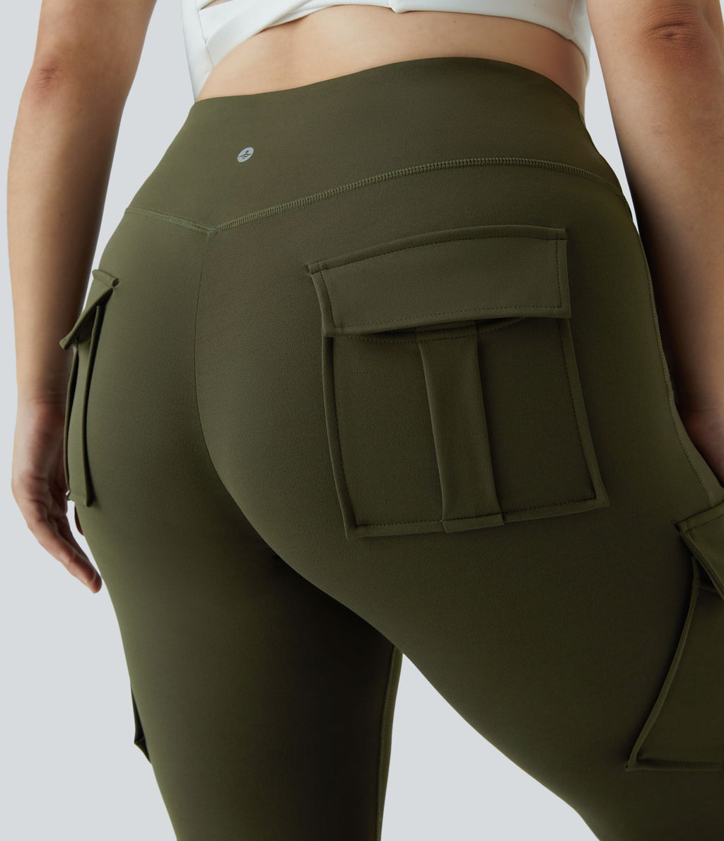 Legging yoga grande taille ajusté cargo 7/8 taille haute DayStretch avec poches
