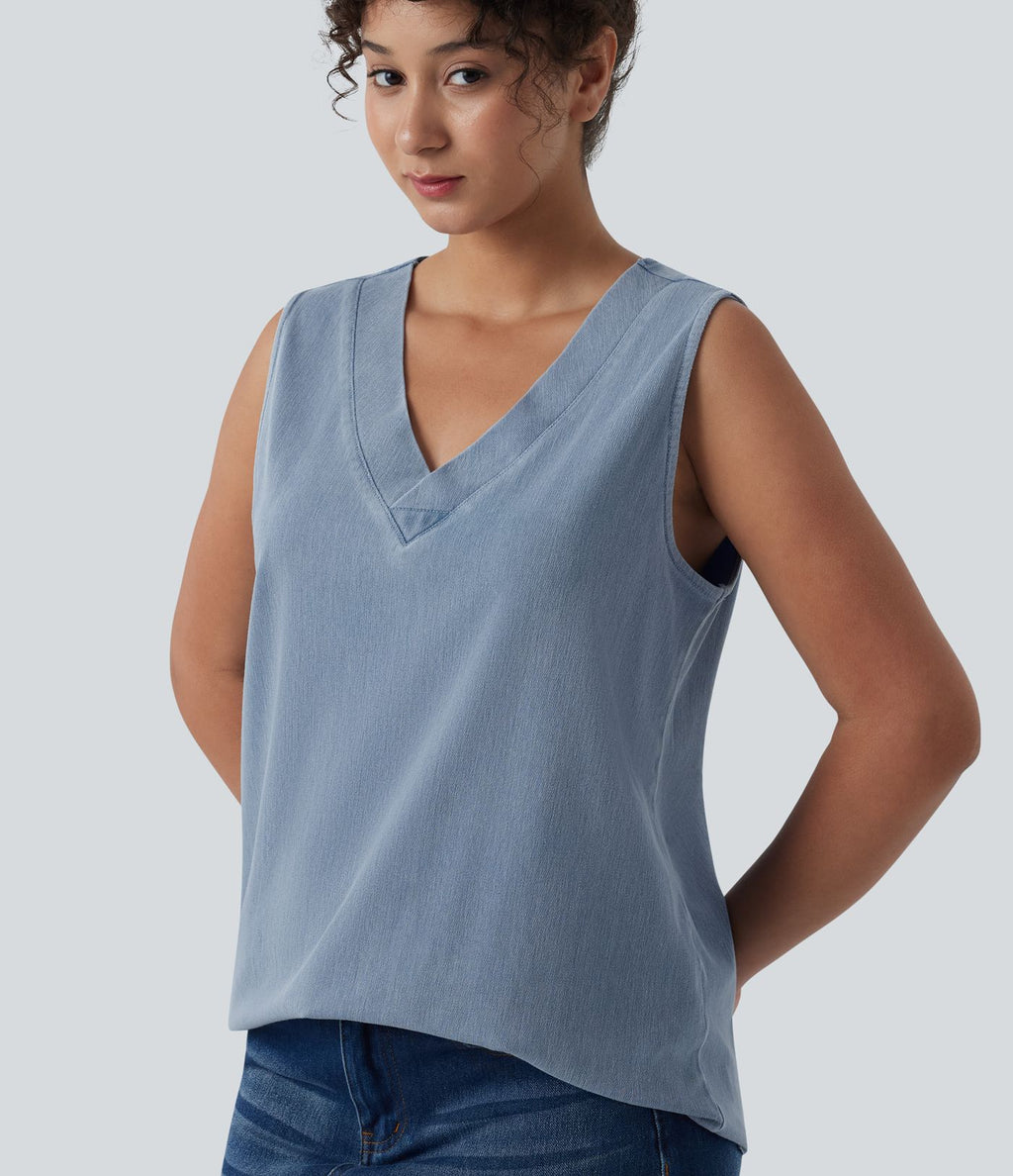 Halara Flex™ Débardeur décontracté en denim col V