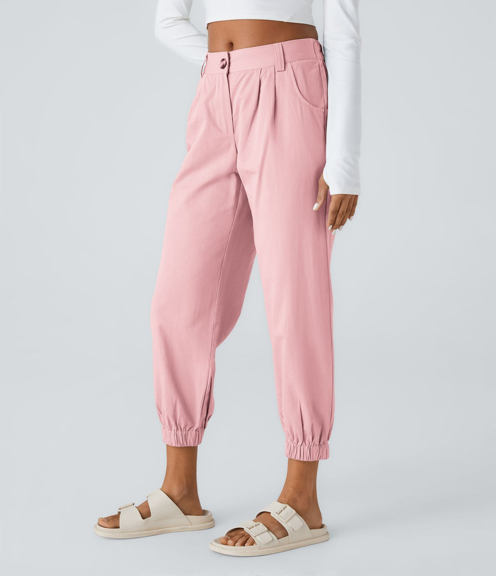 Joggings décontractés à taille mi-haute avec poches