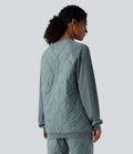 Sweat-shirt de sport matelassé camping à col rond et manches longues