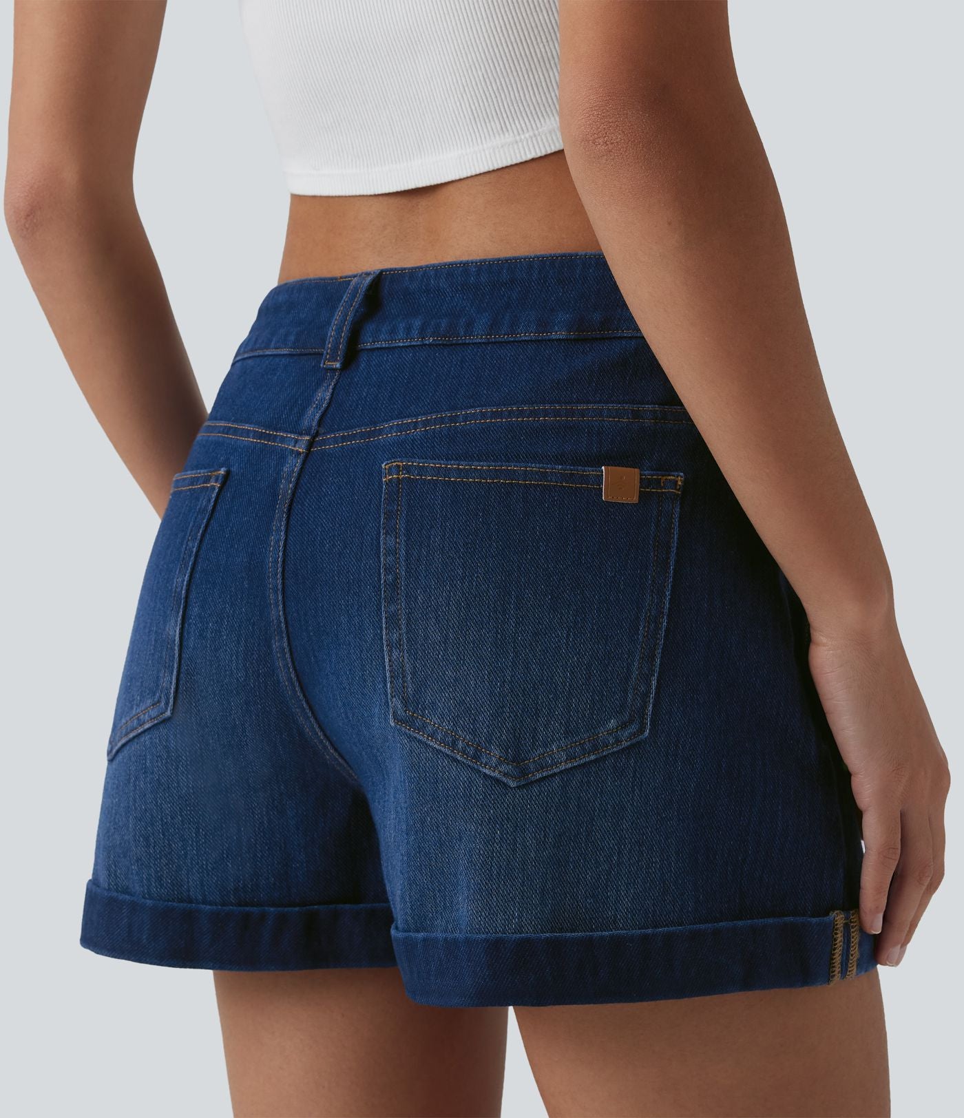 Short en jean Halara Flex™ taille basse décontracté 7,5 cm avec poches