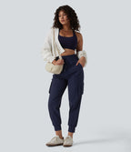Jogging cargo décontracté à séchage rapide effet frais InstantCool taille haute avec cordon de serrage et poches, protection solaire UPF40+