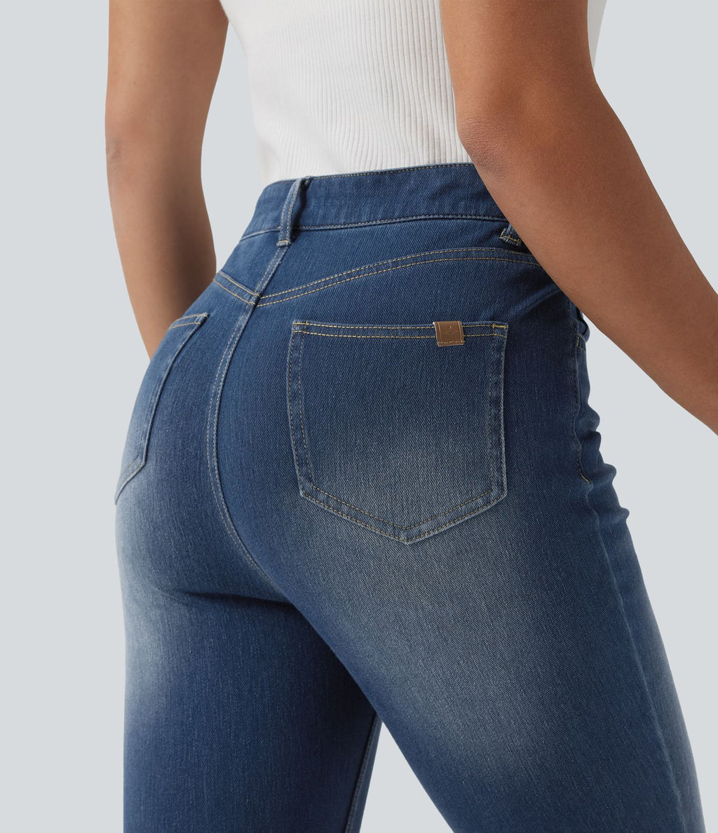 Jean ajusté décontracté Halara Flex™ taille haute avec poches