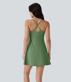 Softlyzero™ Plush Robe de danse courte dos nu avec short intégré - Version Easy Peasy