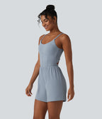 Barboteuse de yoga 2-en-1 SoftlyZero™ Airy effet frais InstantCool dos nu torsadé avec bretelles réglables, brassière intégrée et poche, accès facile Easy Peasy