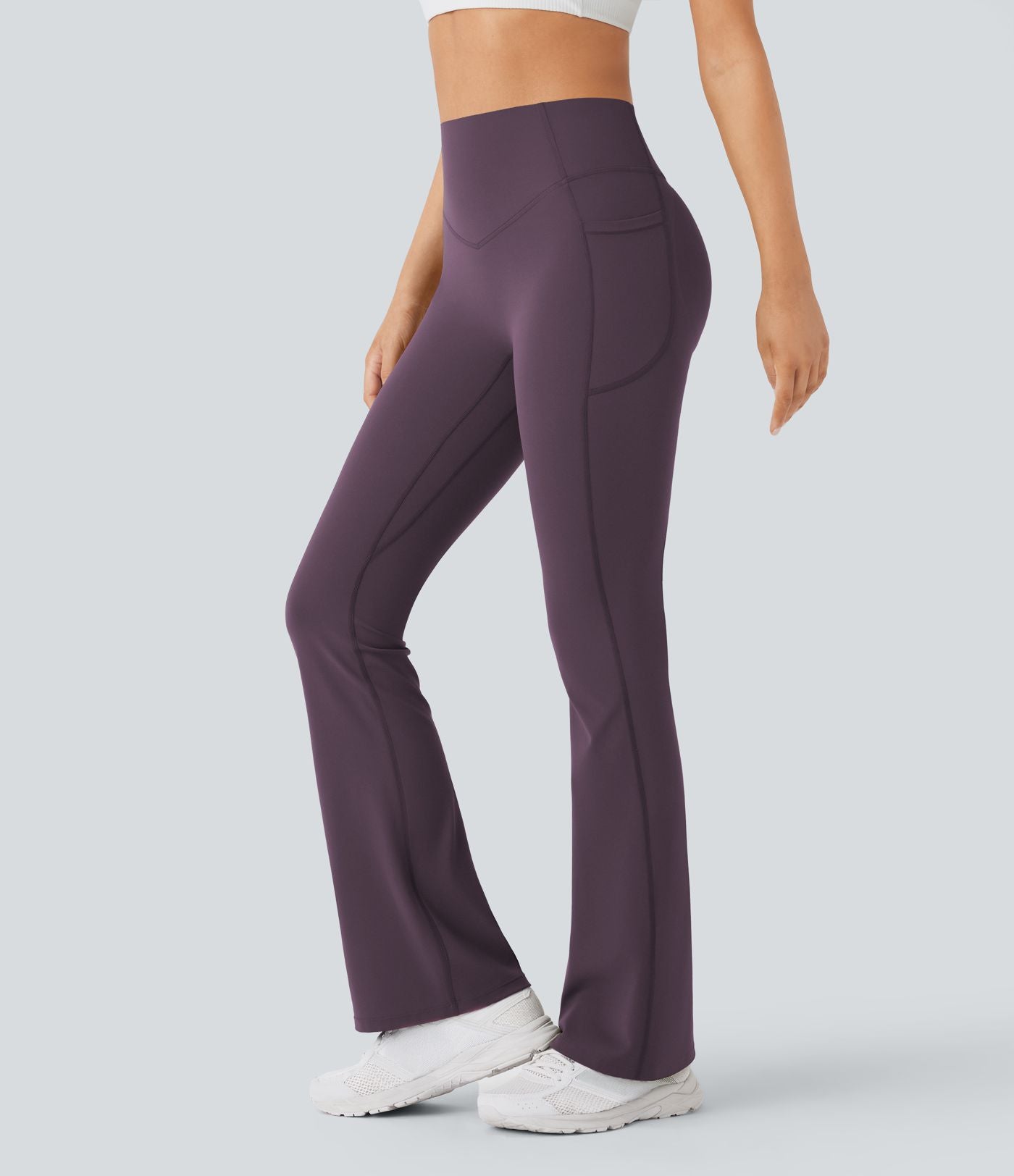Pantalon de yoga à coupe bootcut gainant galbant taille haute avec effet scrunch et poches Halara UltraSculpt™
