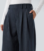 Pantalon de travail Halara Flex™ ample à rayures, taille haute, avec poches