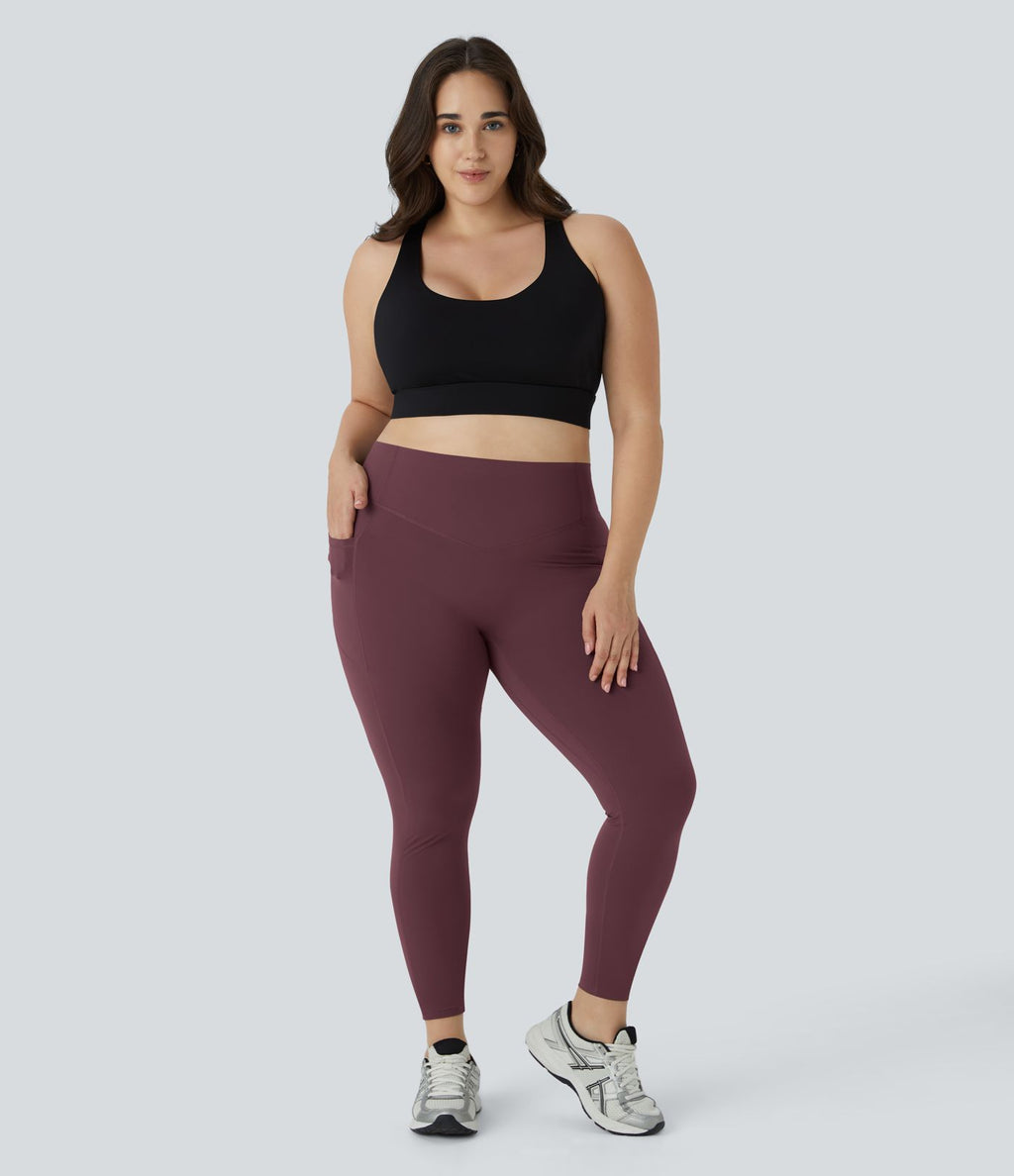 Legging d'entraînement gainant galbant taille haute grande taille avec effet scrunch et poches Halara UltraSculpt™