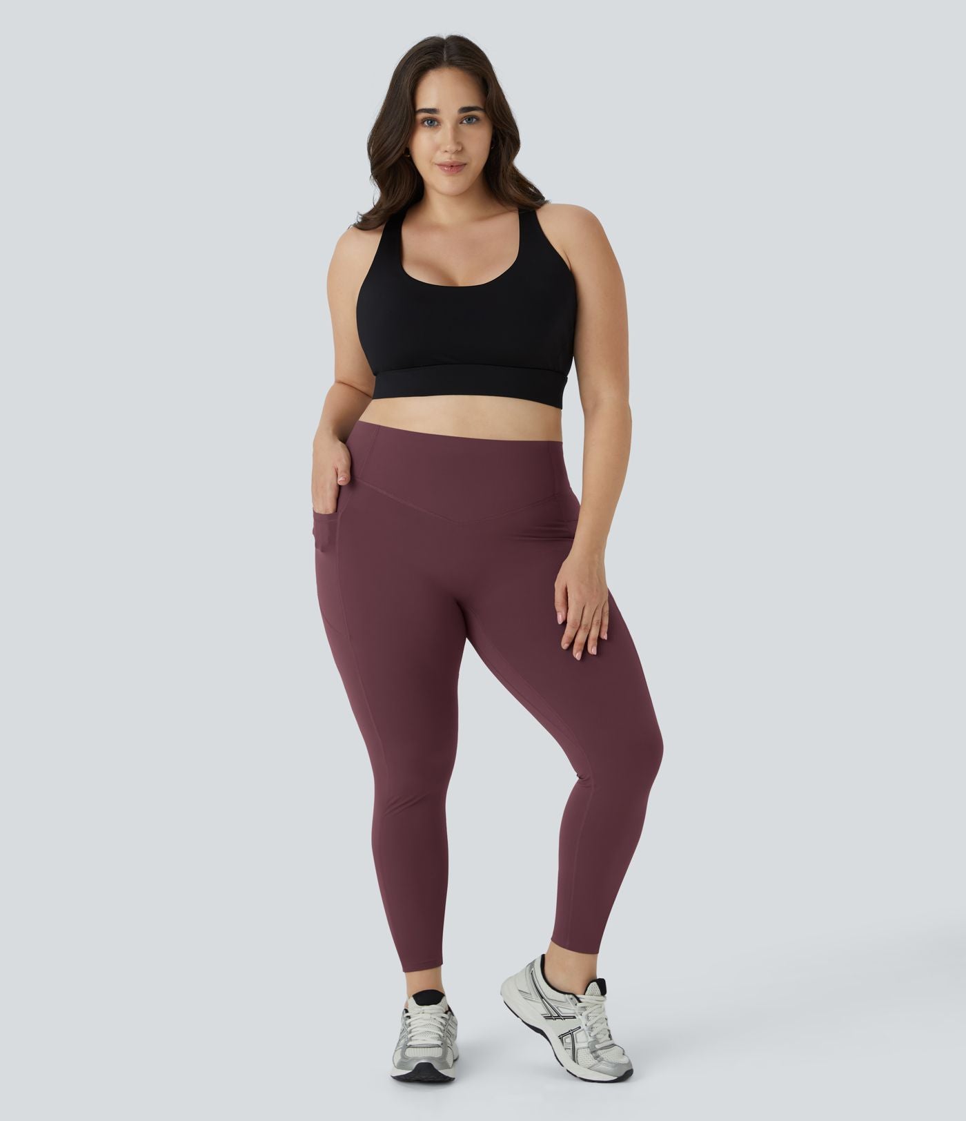 Legging d'entraînement gainant galbant taille haute grande taille avec effet scrunch et poches Halara UltraSculpt™