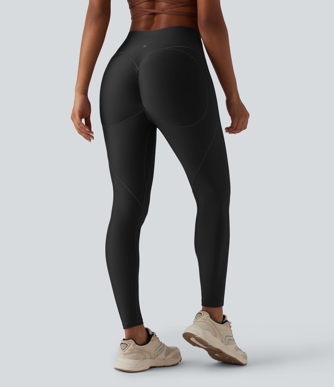 Legging sculptant d'entraînement 7/8 brillant taille haute gainant avec effet push-up fessier