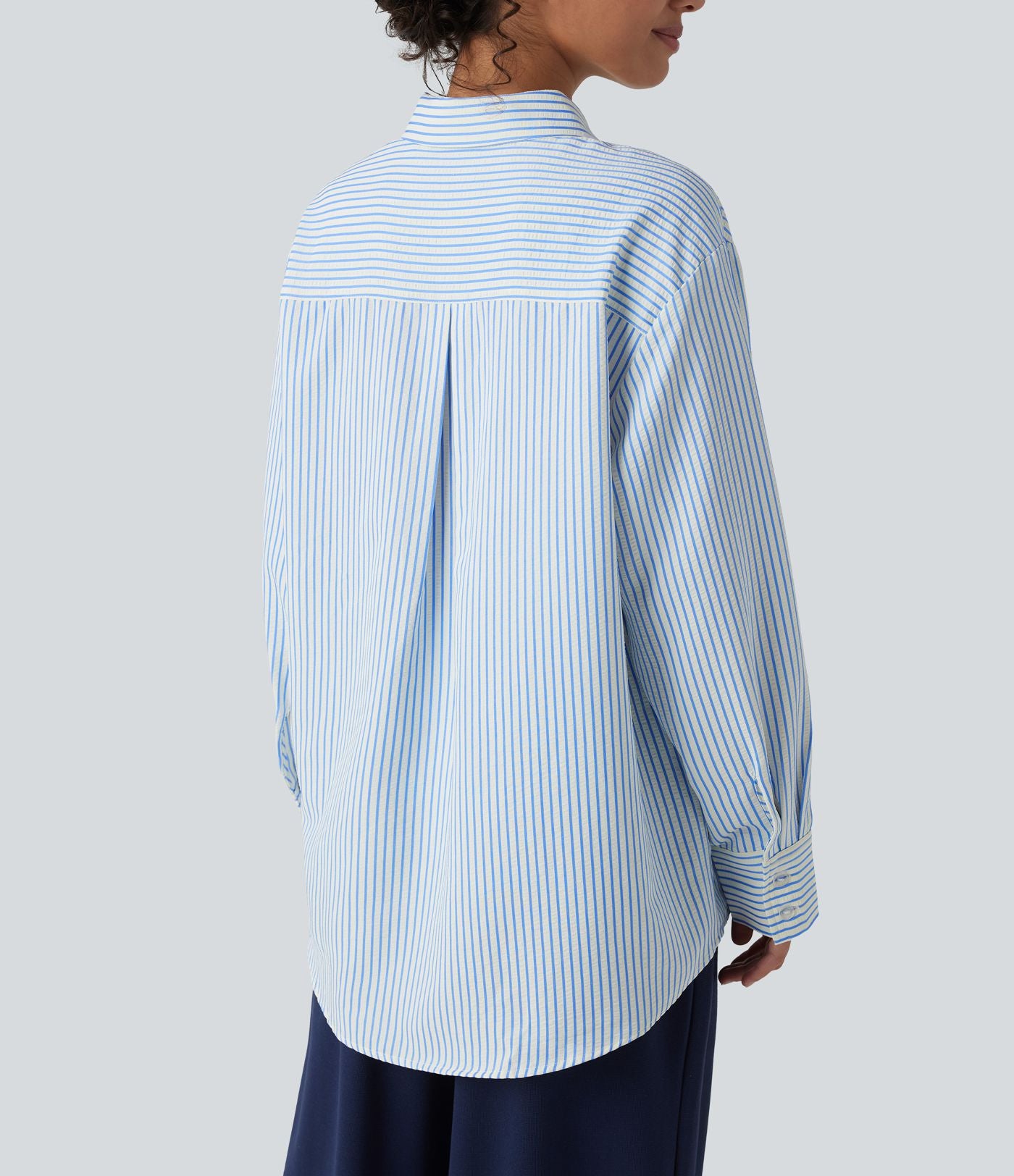 Chemise tailleur oversize manches longues à rayures