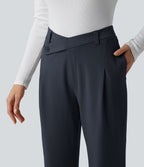 Pantalon tailleur évasé asymétrique taille haute Halara Flex™ DayStretch avec poches