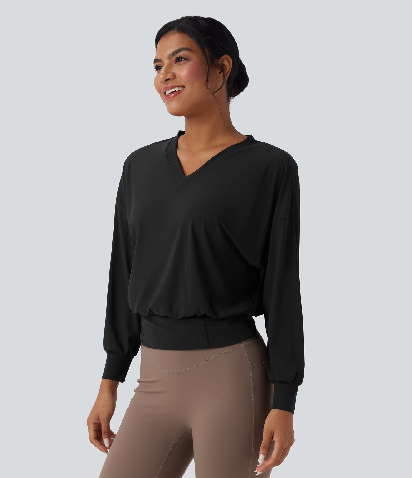 Top yoga sport oversize col V Cool Touch séchage rapide
