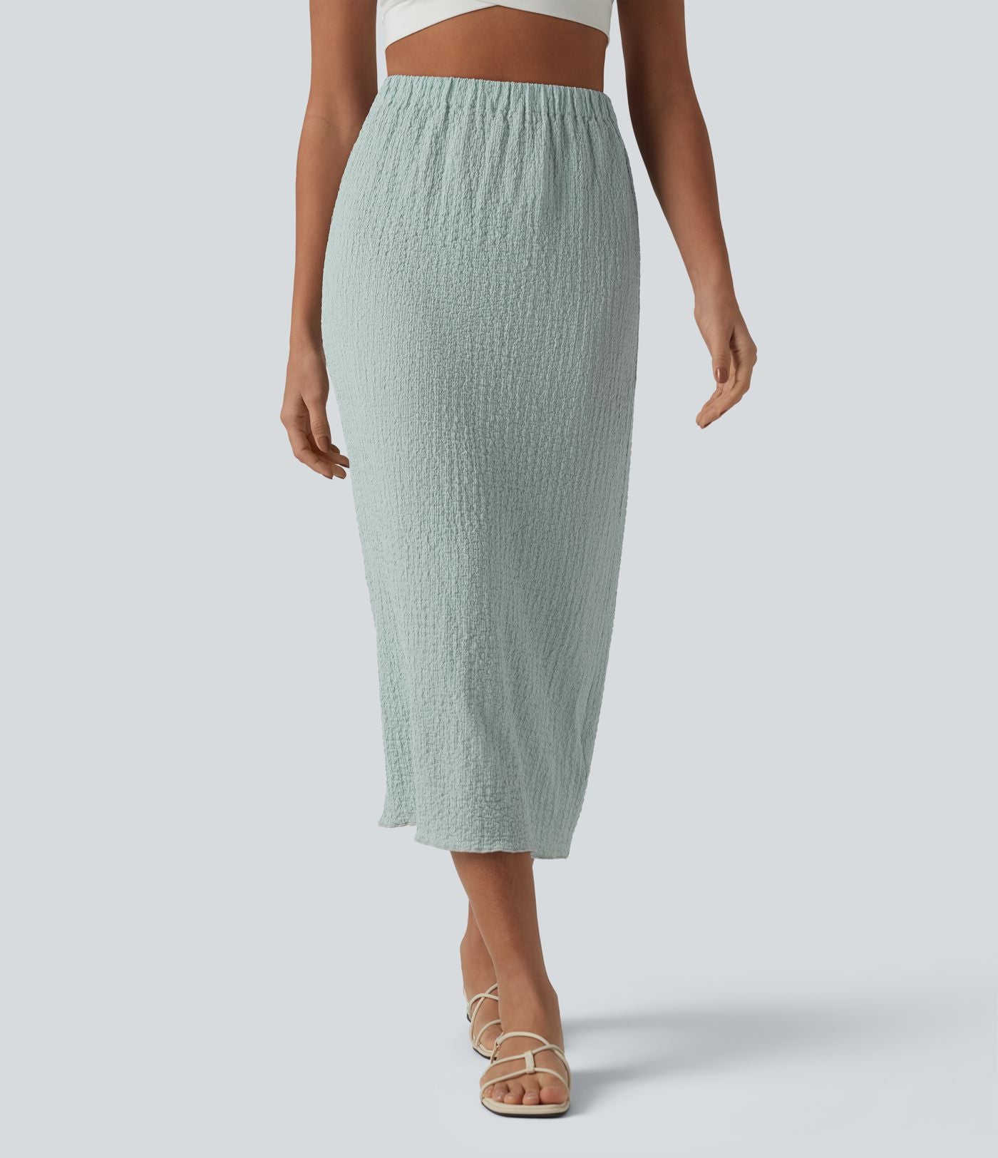 Jupe midi décontractée taille haute