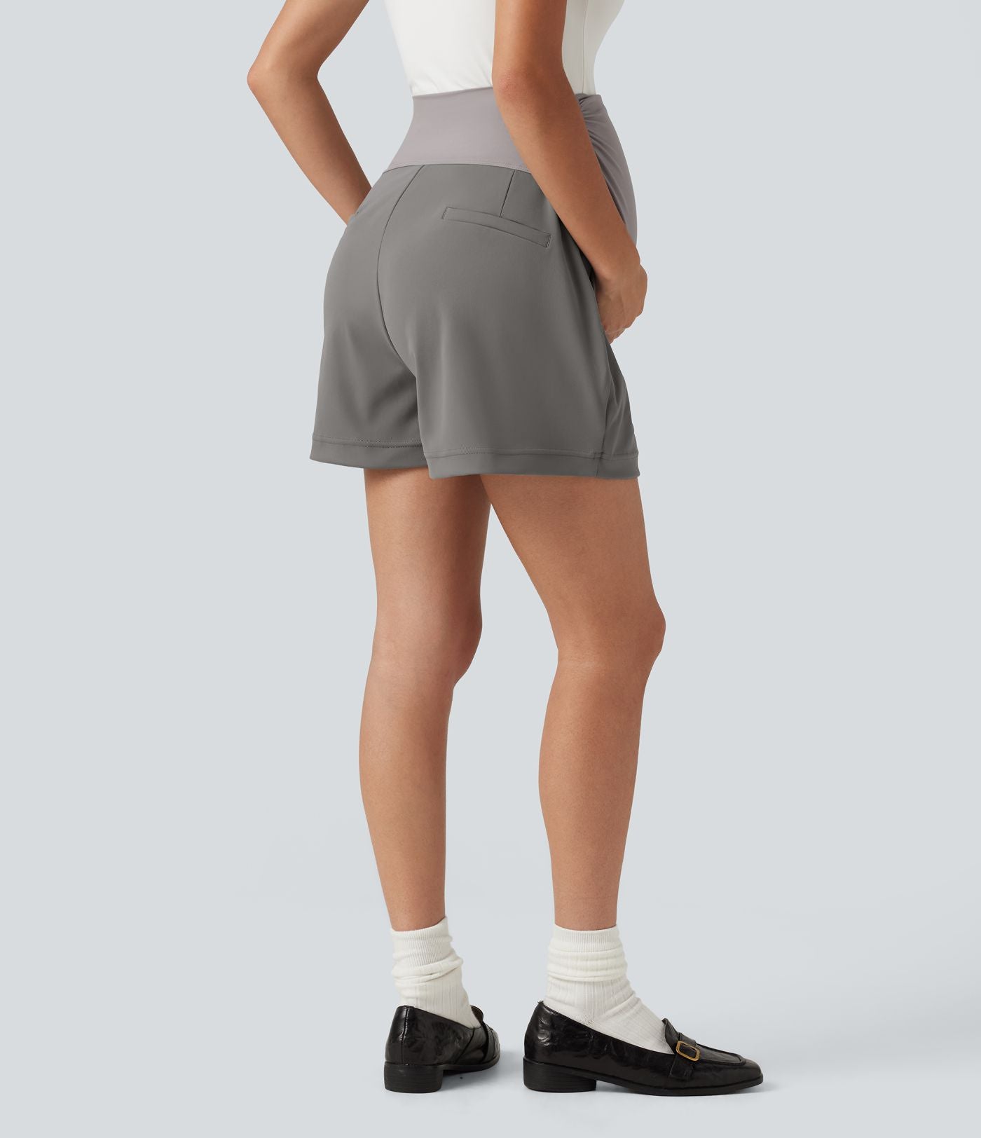 Short habillé de grossesse DayStretch 10 cm taille très haute coupe ample avec fronces et poches