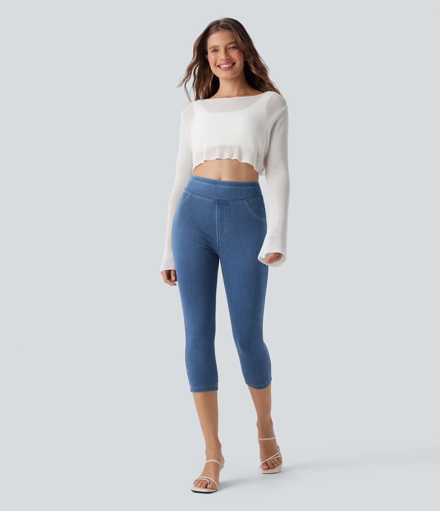 Halara Flex™ Jegging Capri Taille Haute Extensible Poche Latérale Arrière