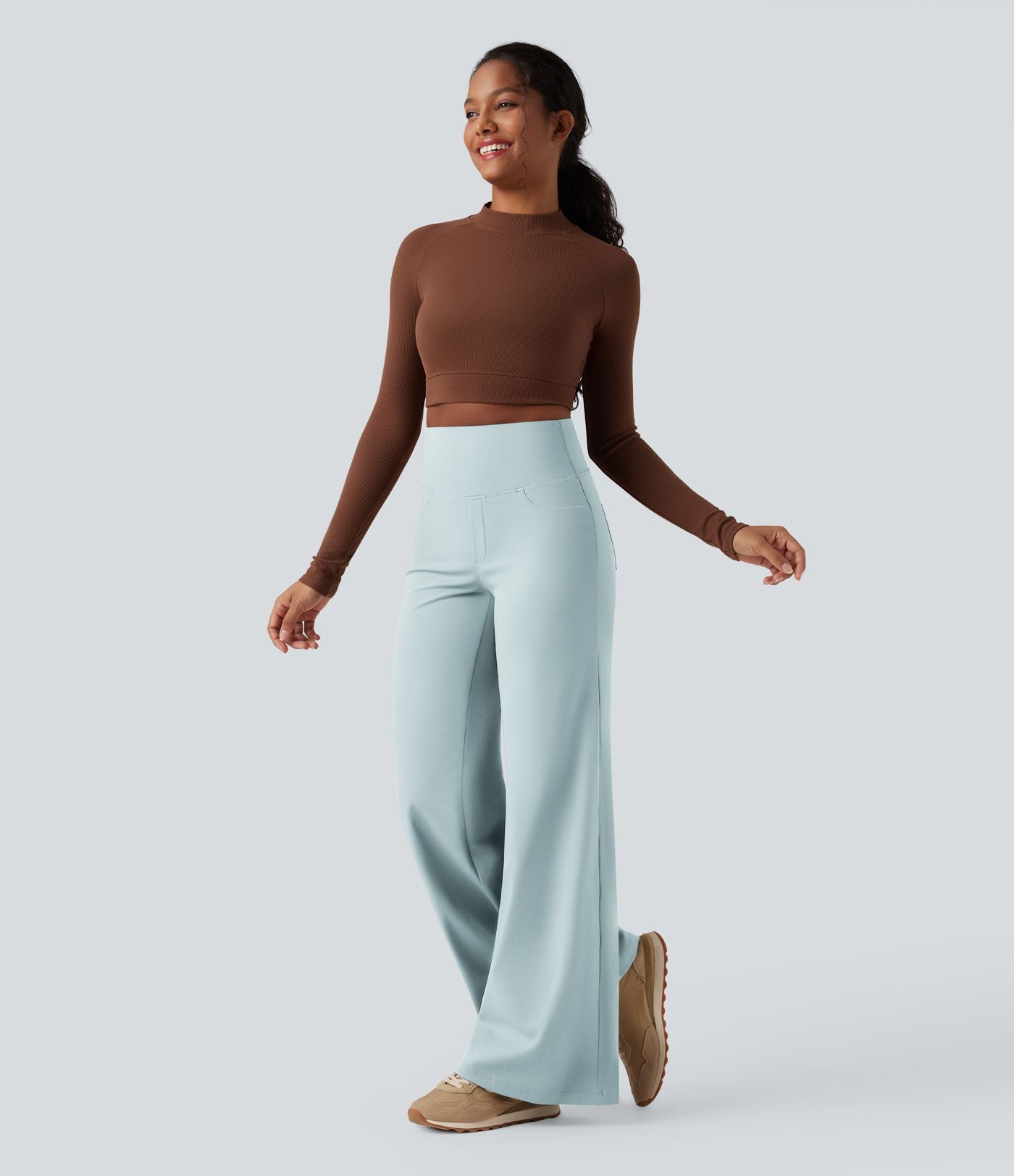 Pantalon yoga large gainant taille haute DayStretch avec poches