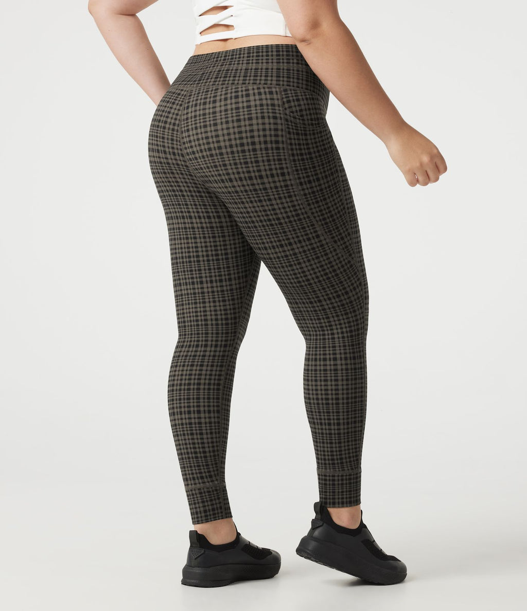 Legging de yoga grande taille Halara UltraSculpt™ taille haute à carreaux avec cordon ajustable et poches