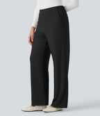Pantalon tailleur baggy gaufré Halara Flex™ taille haute avec poches