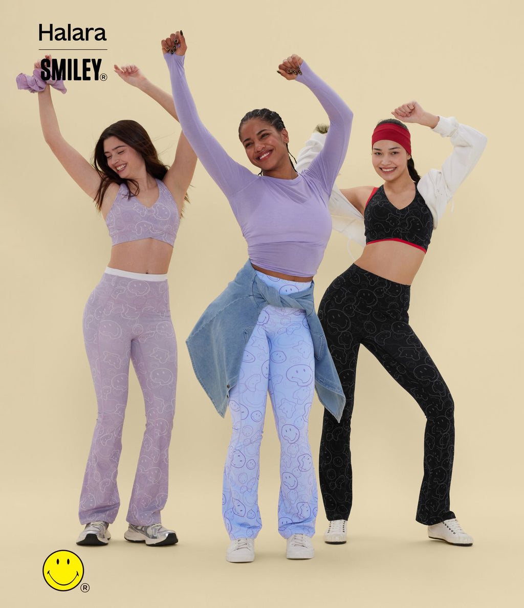 Legging de training bootcut Halara X Smiley® Halara UltraSculpt™ taille haute push-up froncé ventre plat avec poches