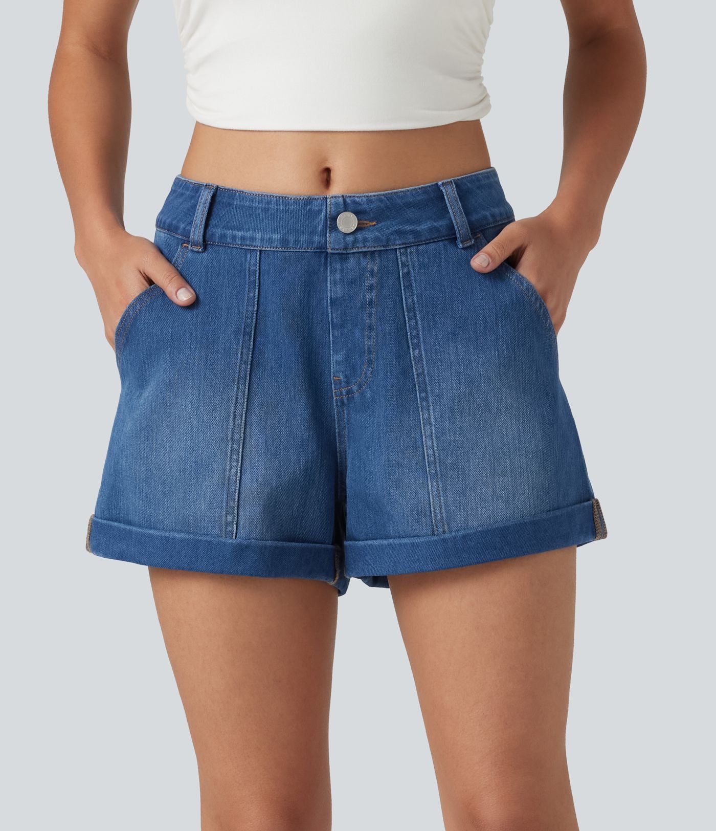 Short en jean Halara Flex™ taille basse décontracté 7,5 cm avec poches