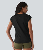Haut de sport running col rond manches courtes ourlet croisé effet frais InstantCool séchage rapide, protection solaire UPF50+