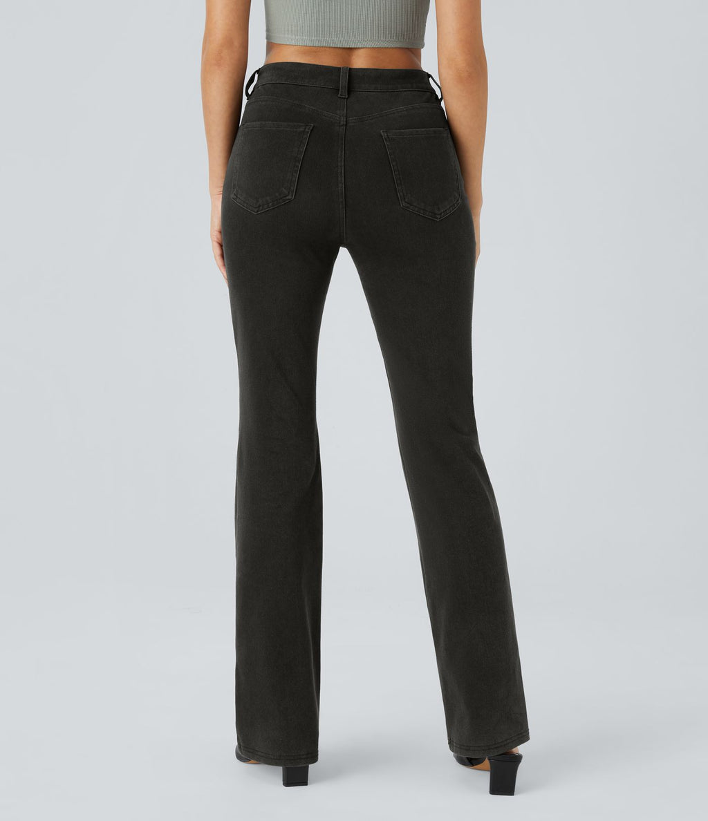 Halara Flex™ Jean Évasé Casual Taille Mi-haute Tricot Extensible Boutonnés Poches