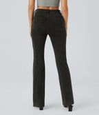 Halara Flex™ Jean Évasé Casual Taille Mi-haute Tricot Extensible Boutonnés Poches