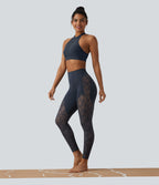 Legging yoga 7/8 Halara UltraSculpt™ gainant taille haute avec dentelle contrastante et poche