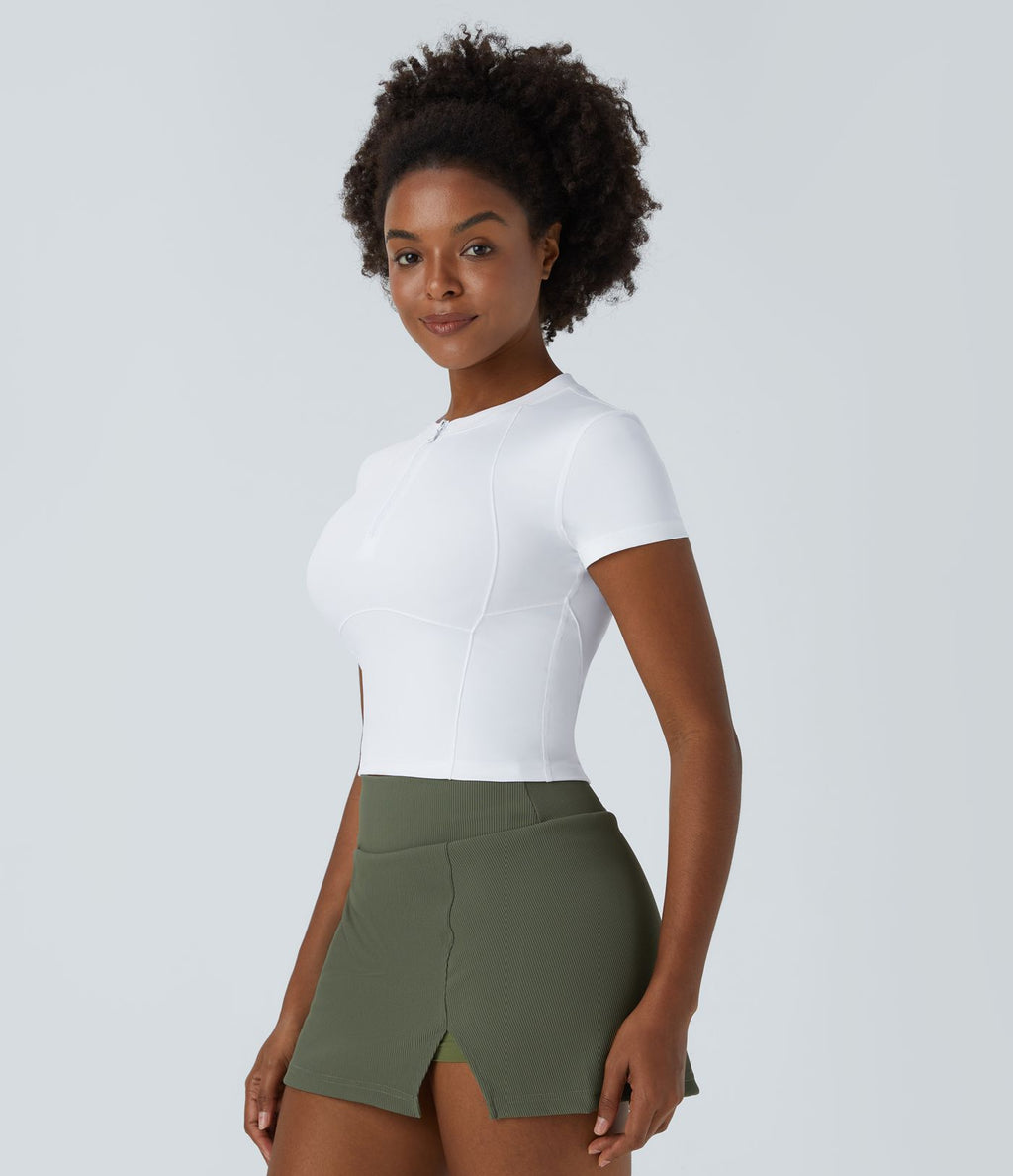 Haut de sport golf SoftlyZero™ Airy à manches courtes à demi-zip et effet frais InstantCool