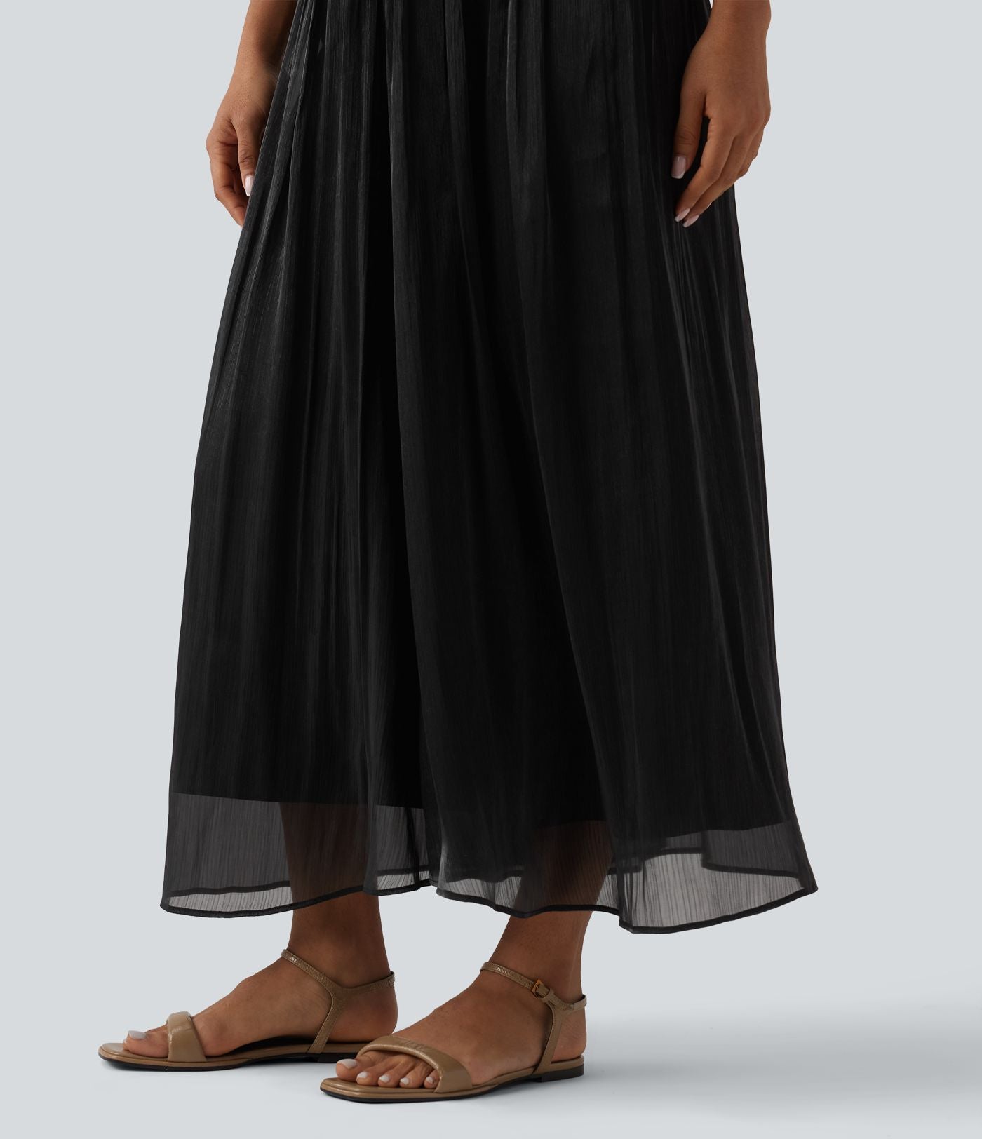 Pantalon ample fluide vacances taille haute