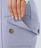 Pantalon cargo ajusté uni taille haute DayStretch avec poches zippées
