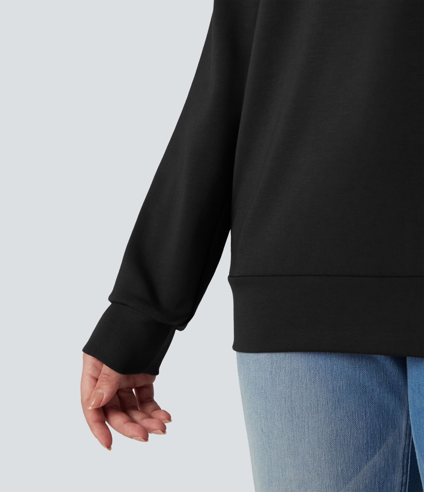 Sweat-shirt décontracté SpacerTek™ col bénitier et manches longues
