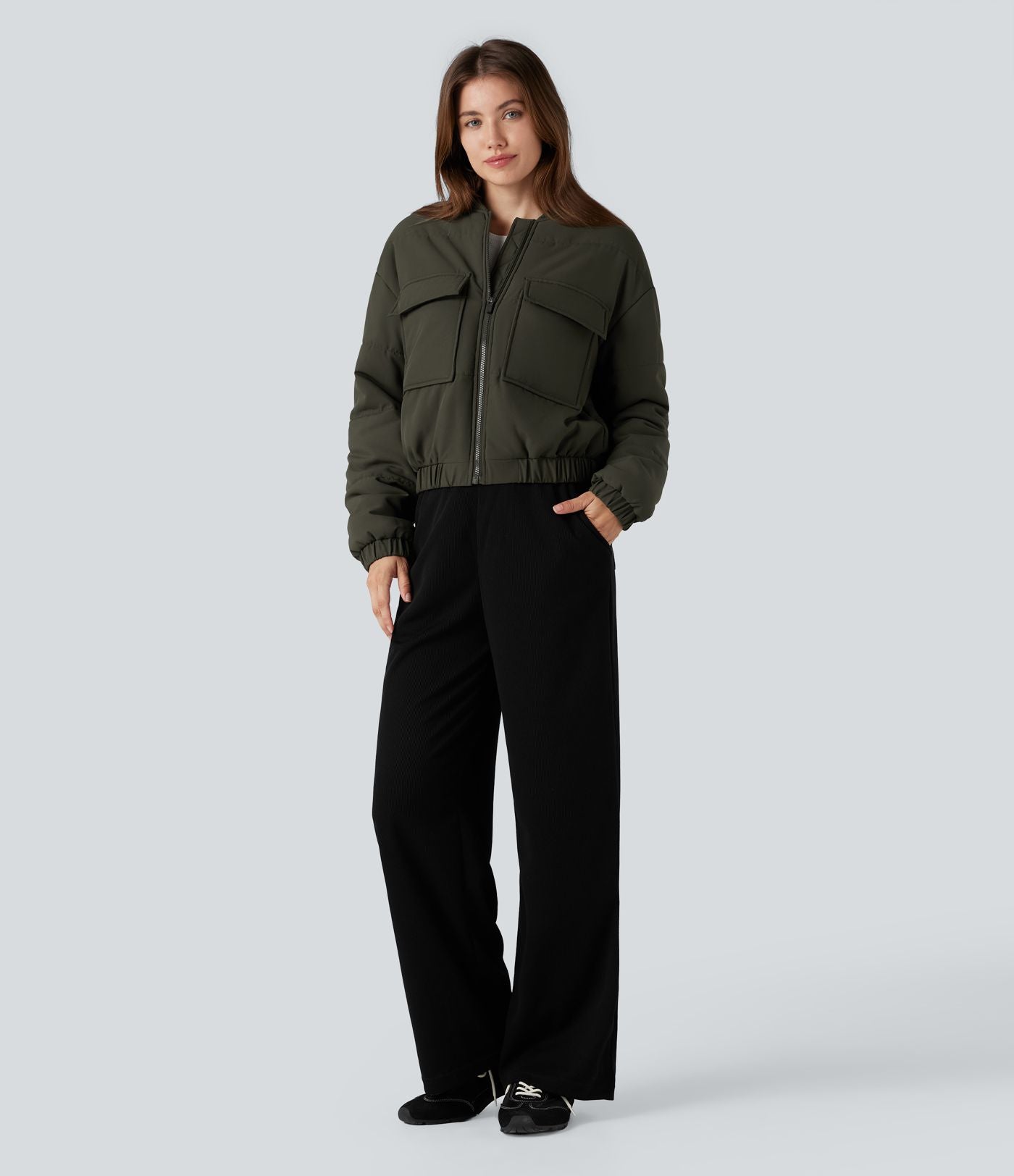 Doudoune bomber zippée avec poches