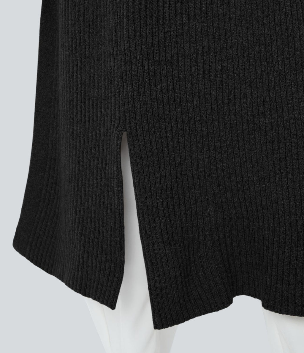 Cardigan long casual à capuche, manches longues et poches